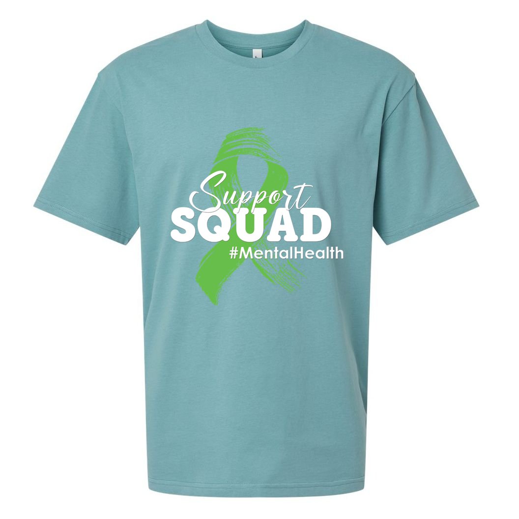 Support Squad Mental Health Awareness Ribbon Sueded Cloud Jersey T-Shirt
