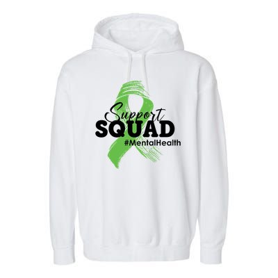 Support Squad Mental Health Awareness Ribbon Garment-Dyed Fleece Hoodie
