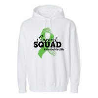 Support Squad Mental Health Awareness Ribbon Garment-Dyed Fleece Hoodie