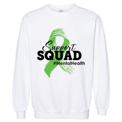 Support Squad Mental Health Awareness Ribbon Garment-Dyed Sweatshirt