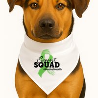 Support Squad Mental Health Awareness Ribbon USA-Made Doggie Bandana