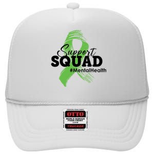 Support Squad Mental Health Awareness Ribbon High Crown Mesh Back Trucker Hat