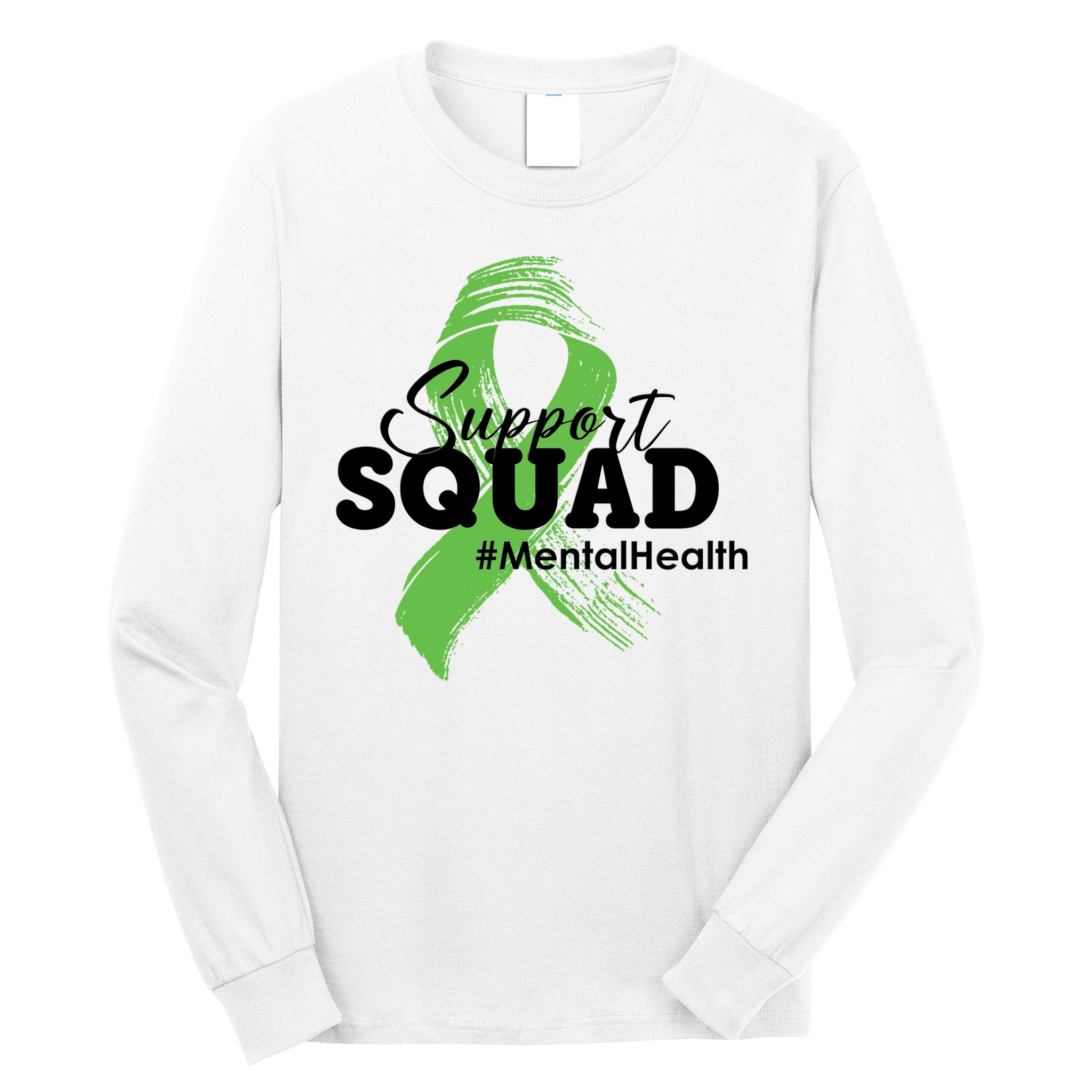 Support Squad Mental Health Awareness Ribbon Long Sleeve Shirt
