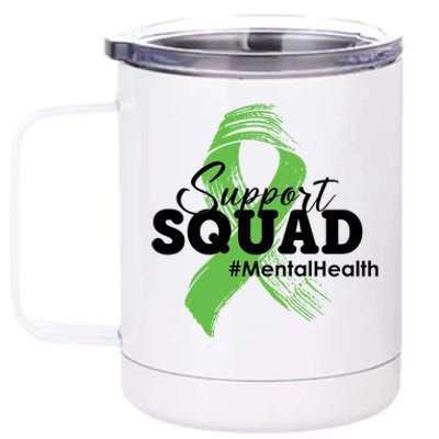 Support Squad Mental Health Awareness Ribbon 12 oz Stainless Steel Tumbler Cup