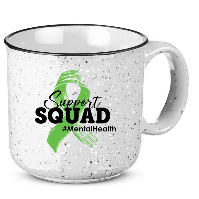 Support Squad Mental Health Awareness Ribbon 15oz Campfire Ceramic Mug
