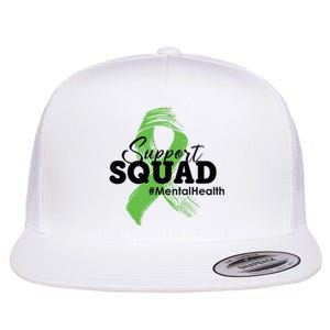 Support Squad Mental Health Awareness Ribbon Flat Bill Trucker Hat