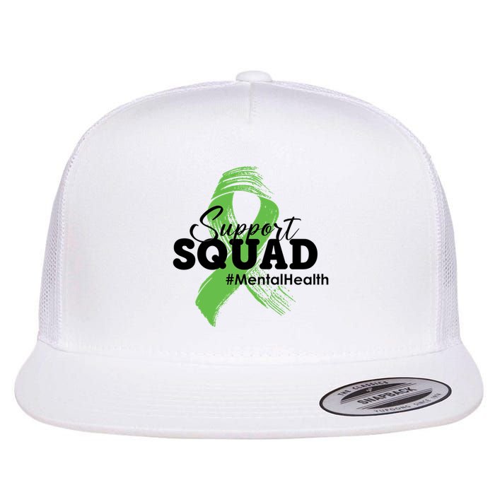 Support Squad Mental Health Awareness Ribbon Flat Bill Trucker Hat