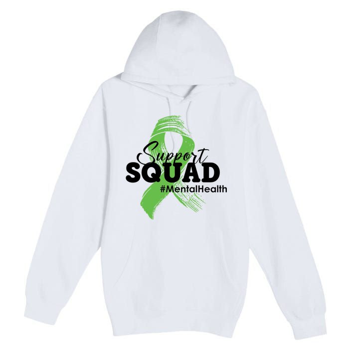 Support Squad Mental Health Awareness Ribbon Premium Pullover Hoodie