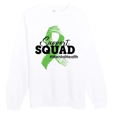 Support Squad Mental Health Awareness Ribbon Premium Crewneck Sweatshirt