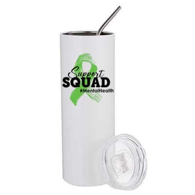 Support Squad Mental Health Awareness Ribbon Stainless Steel Tumbler