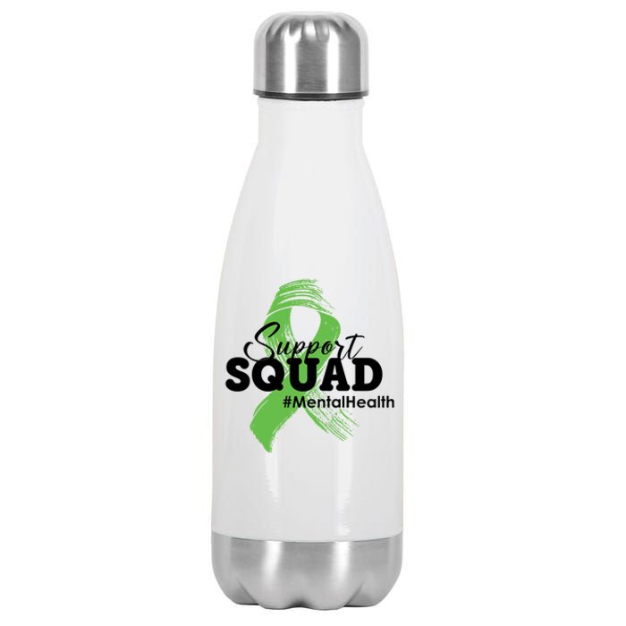 Support Squad Mental Health Awareness Ribbon Stainless Steel Insulated Water Bottle