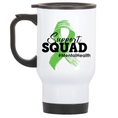 Support Squad Mental Health Awareness Ribbon Stainless Steel Travel Mug