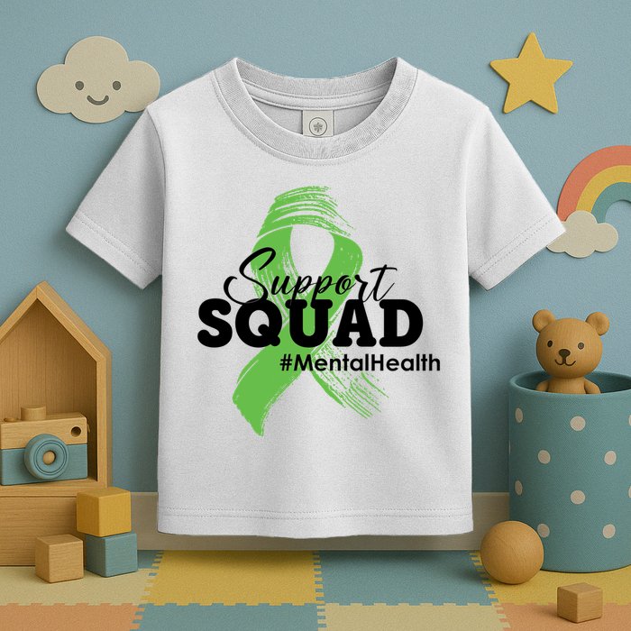 Support Squad Mental Health Awareness Ribbon Toddler T-Shirt