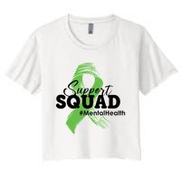 Support Squad Mental Health Awareness Ribbon Women's Crop Top Tee