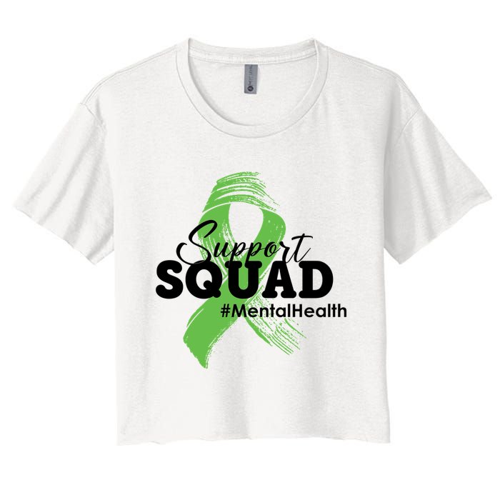 Support Squad Mental Health Awareness Ribbon Women's Crop Top Tee