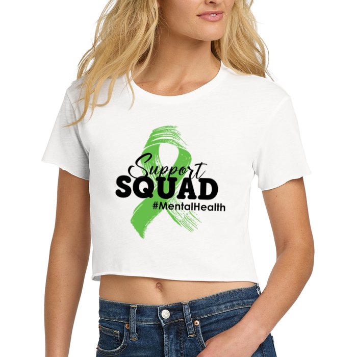Support Squad Mental Health Awareness Ribbon Women's Crop Top Tee