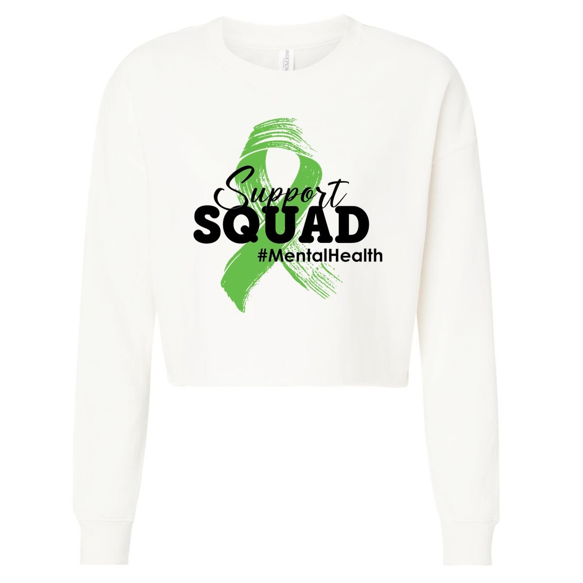 Support Squad Mental Health Awareness Ribbon Cropped Pullover Crew