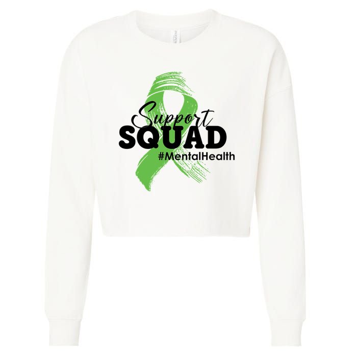 Support Squad Mental Health Awareness Ribbon Cropped Pullover Crew