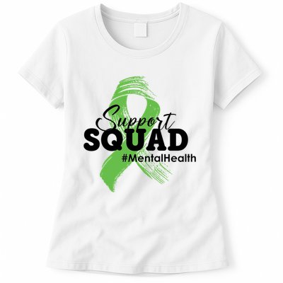 Support Squad Mental Health Awareness Ribbon Womens T-Shirt