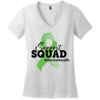Support Squad Mental Health Awareness Ribbon Women's V-Neck T-Shirt
