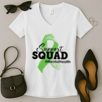 Support Squad Mental Health Awareness Ribbon Women's V-Neck T-Shirt