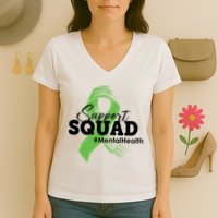 Support Squad Mental Health Awareness Ribbon Women's V-Neck T-Shirt