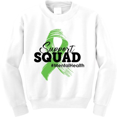 Support Squad Mental Health Awareness Ribbon Kids Sweatshirt