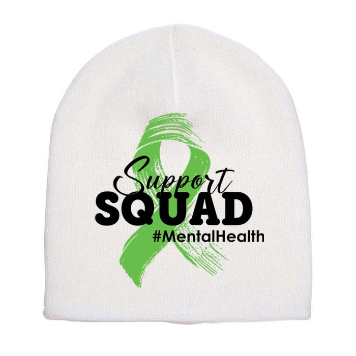 Support Squad Mental Health Awareness Ribbon Short Acrylic Beanie