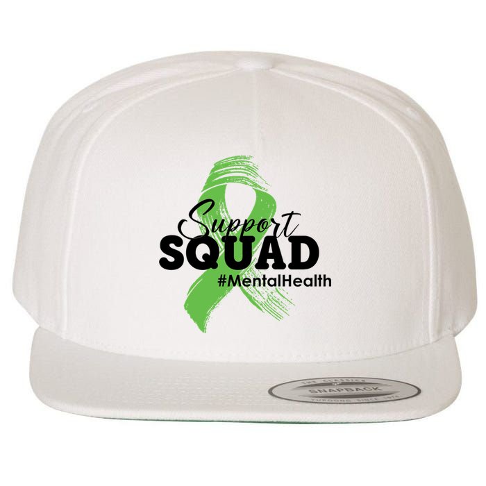 Support Squad Mental Health Awareness Ribbon Wool Snapback Cap