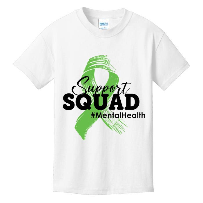 Support Squad Mental Health Awareness Ribbon Kids T-Shirt