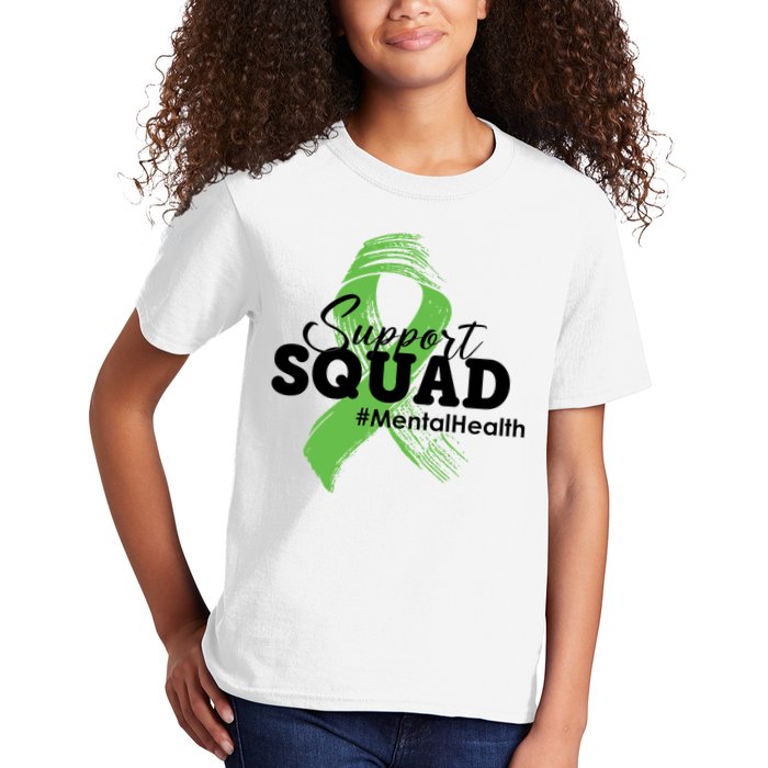 Support Squad Mental Health Awareness Ribbon Kids T-Shirt