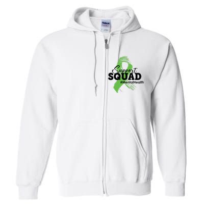 Support Squad Mental Health Awareness Ribbon Full Zip Hoodie