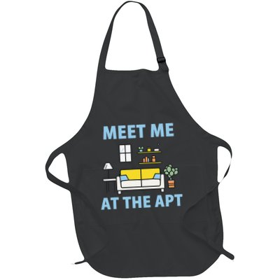 Serene Style Meet Me At The Apt In Blue Full-Length Apron With Pockets