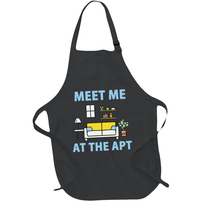 Serene Style Meet Me At The Apt In Blue Full-Length Apron With Pockets