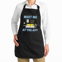 Serene Style Meet Me At The Apt In Blue Full-Length Apron With Pockets
