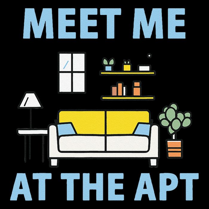 Serene Style Meet Me At The Apt In Blue Full-Length Apron With Pockets