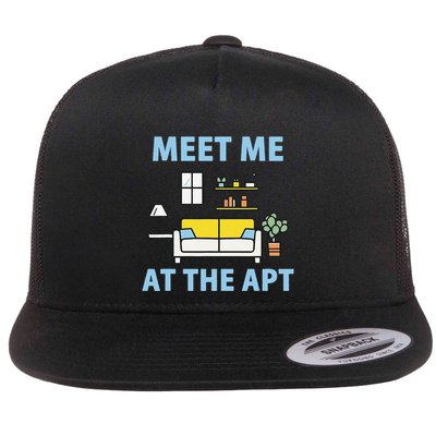 Serene Style Meet Me At The Apt In Blue Flat Bill Trucker Hat