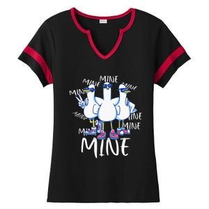 Seagull Saying Mine Funny Pigeon Retro Ocean Life Ladies Halftime Notch Neck Tee