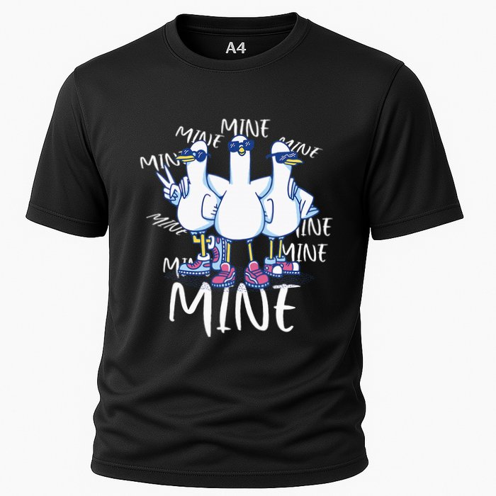 Seagull Saying Mine Funny Pigeon Retro Ocean Life Cooling Performance Crew T-Shirt