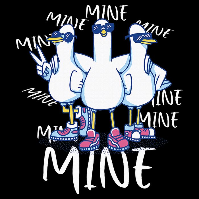 Seagull Saying Mine Funny Pigeon Retro Ocean Life Cooling Performance Crew T-Shirt