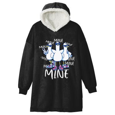Seagull Saying Mine Funny Pigeon Retro Ocean Life Hooded Wearable Blanket