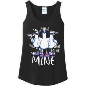 Seagull Saying Mine Funny Pigeon Retro Ocean Life Ladies Essential Tank