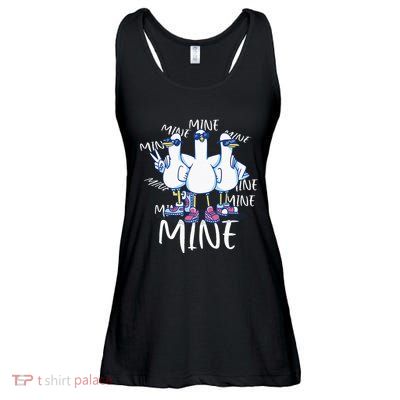 Seagull Saying Mine Funny Pigeon Retro Ocean Life Ladies Essential Flowy Tank