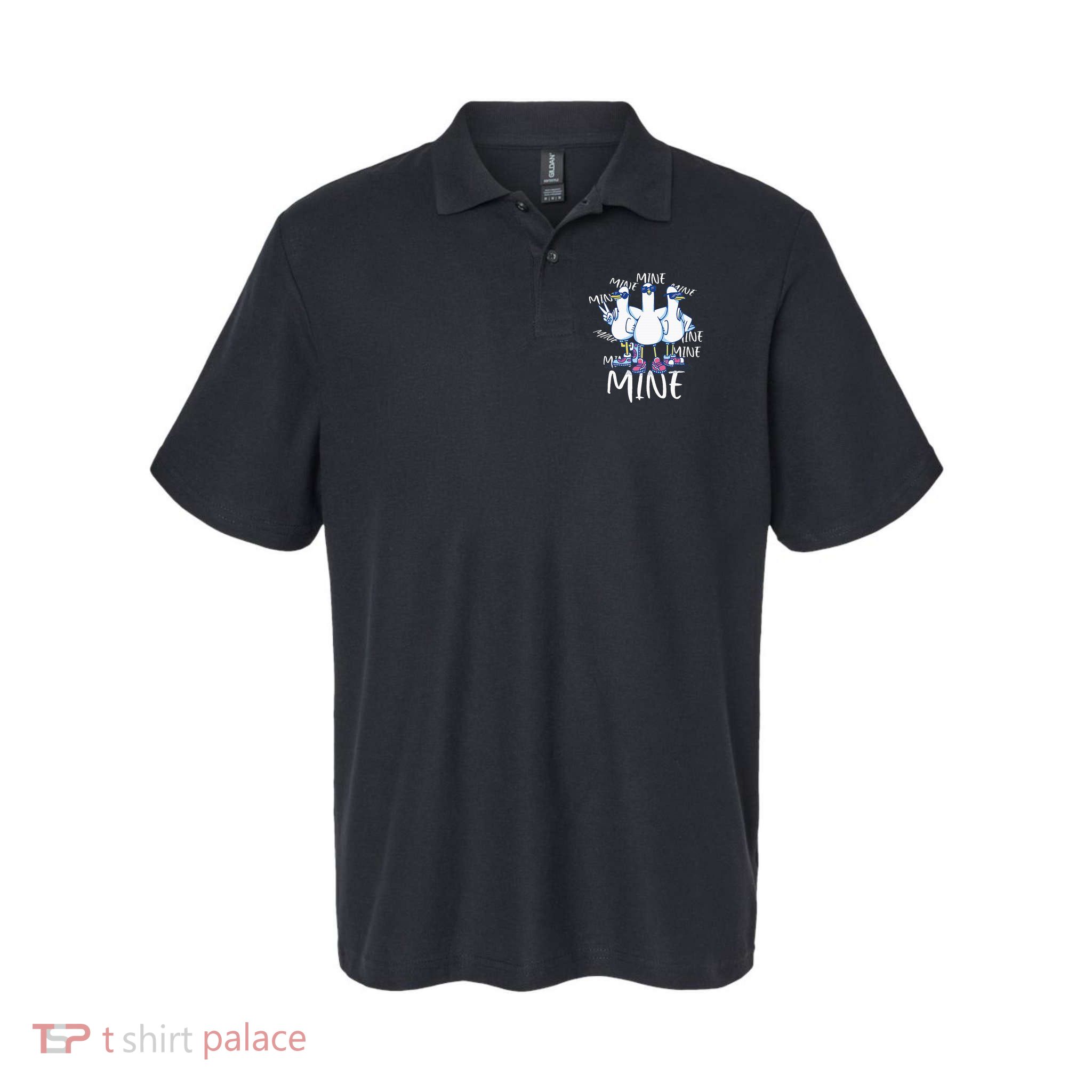 Seagull Saying Mine Funny Pigeon Retro Ocean Life Polo
