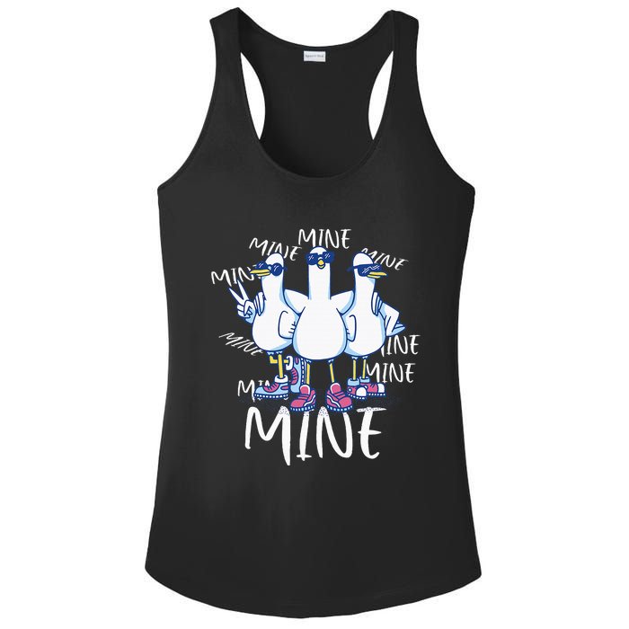 Seagull Saying Mine Funny Pigeon Retro Ocean Life Ladies PosiCharge Competitor Racerback Tank