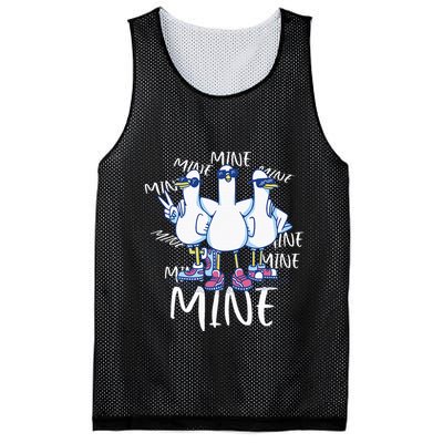 Seagull Saying Mine Funny Pigeon Retro Ocean Life Mesh Reversible Basketball Jersey Tank