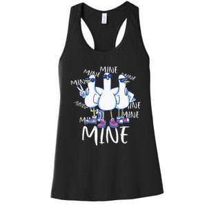 Seagull Saying Mine Funny Pigeon Retro Ocean Life Women's Racerback Tank