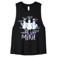 Seagull Saying Mine Funny Pigeon Retro Ocean Life Women's Racerback Cropped Tank