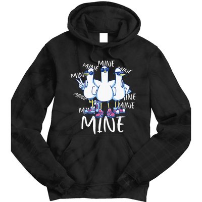 Seagull Saying Mine Funny Pigeon Retro Ocean Life Tie Dye Hoodie