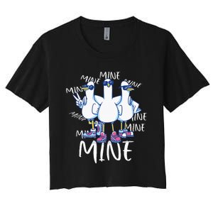 Seagull Saying Mine Funny Pigeon Retro Ocean Life Women's Crop Top Tee